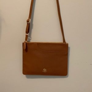 Radley London Brown Leather Triple Compartment Crossbody Bag - NEW